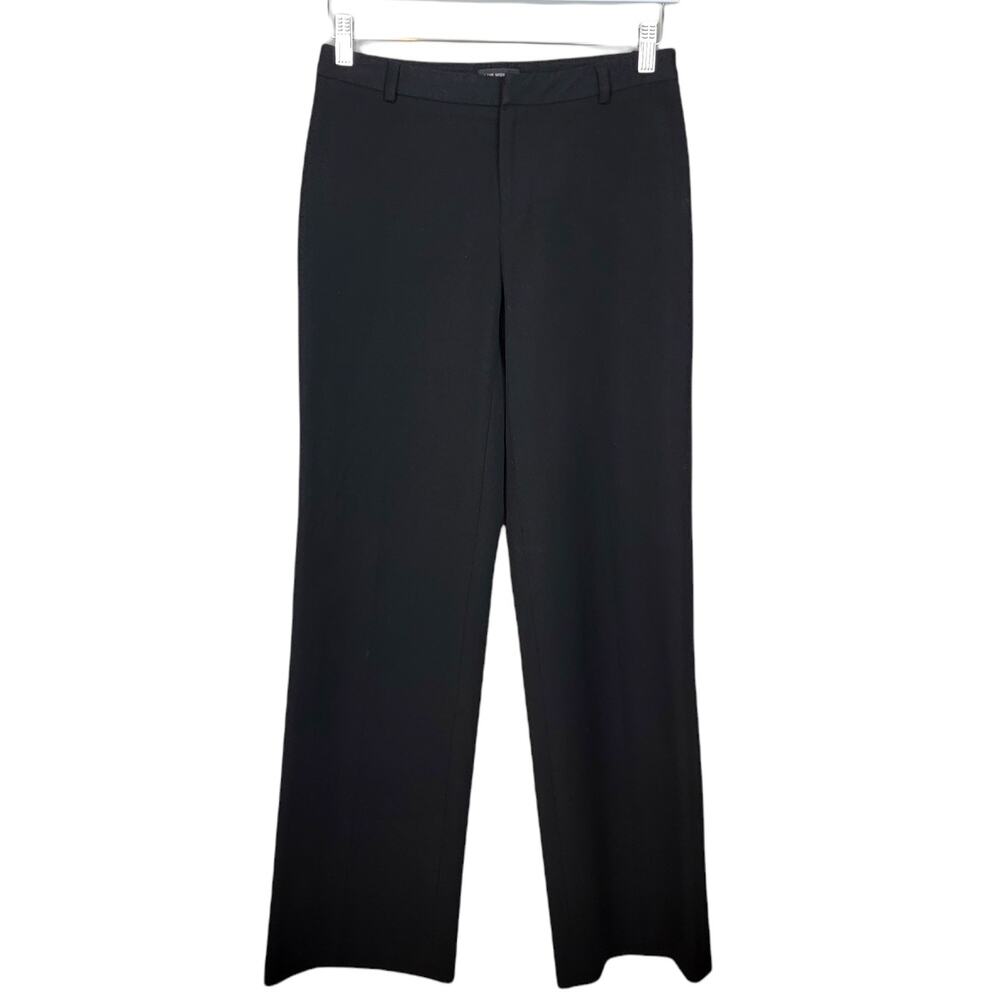 Club Monaco Black Straight Leg Viscose Blend Trouser Pants - Size 2